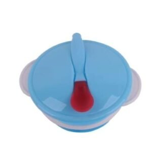 Baby Weaning Bowl With Heat Sensitive Spoon - Blue