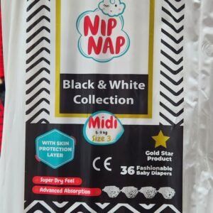 Nipnap Diapers Black and white Collection Midi (3) 5-9kg 36pcs