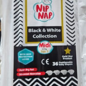 Nipnap Diapers Black and white Collection Midi (3) 5-9kg 36pcs