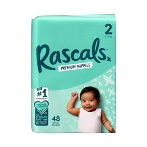 Rascal+Friends Premium Adhesive Infant Nappy Diapers Size 2 (4-8 Kgs) - 48 Pieces