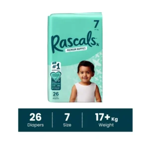 Rascal+Friends Premium Adhesive Junior Kids Nappy Diapers Size 7 (18 Kgs & Above) - 26 Pieces