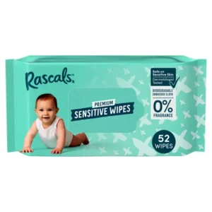 Rascals Biodegradable Sensitive Baby Wipes 52 Sheets Age- Newborn & Above ,kc