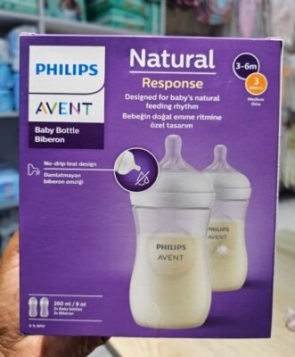 Philips Avent Natural Response 3.0 Baby Feeding Bottle 260 ml Pack of 2 Age- 3-6